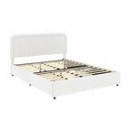 Christopher Knight Home Valle Queen Sized Boucle Upholstered Platform Bed with Drawers, Ivory