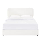 Christopher Knight Home Valle Queen Sized Boucle Upholstered Platform Bed with Drawers, Ivory