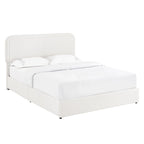 Christopher Knight Home Valle Queen Sized Boucle Upholstered Platform Bed with Drawers, Ivory