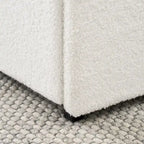 Christopher Knight Home Valle Queen Sized Boucle Upholstered Platform Bed with Drawers, Ivory