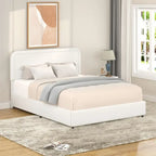 Christopher Knight Home Valle Queen Sized Boucle Upholstered Platform Bed with Drawers, Ivory