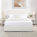 Christopher Knight Home Valle Queen Sized Boucle Upholstered Platform Bed with Drawers, Ivory