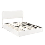 Christopher Knight Home Valle Queen Sized Boucle Upholstered Platform Bed with Drawers, Ivory