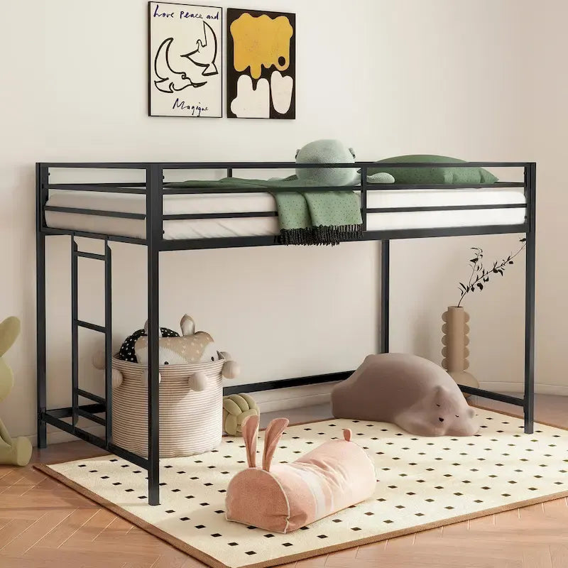 Junior twin loft bunk black For Bedroom