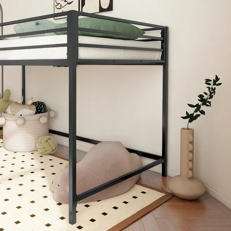 Junior twin loft bunk black For Bedroom