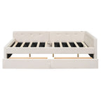 Full Size Upholstered Platform Bed with USB and 2 Drawers