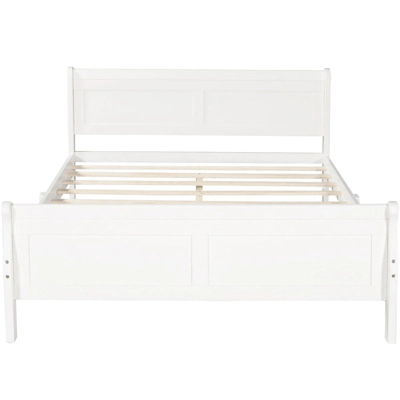 Twin/Full/Queen Wood Frame Sleigh Bed with Footboard