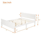 Twin/Full/Queen Wood Frame Sleigh Bed with Footboard