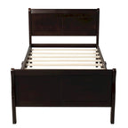 Twin/Full/Queen Wood Frame Sleigh Bed with Footboard