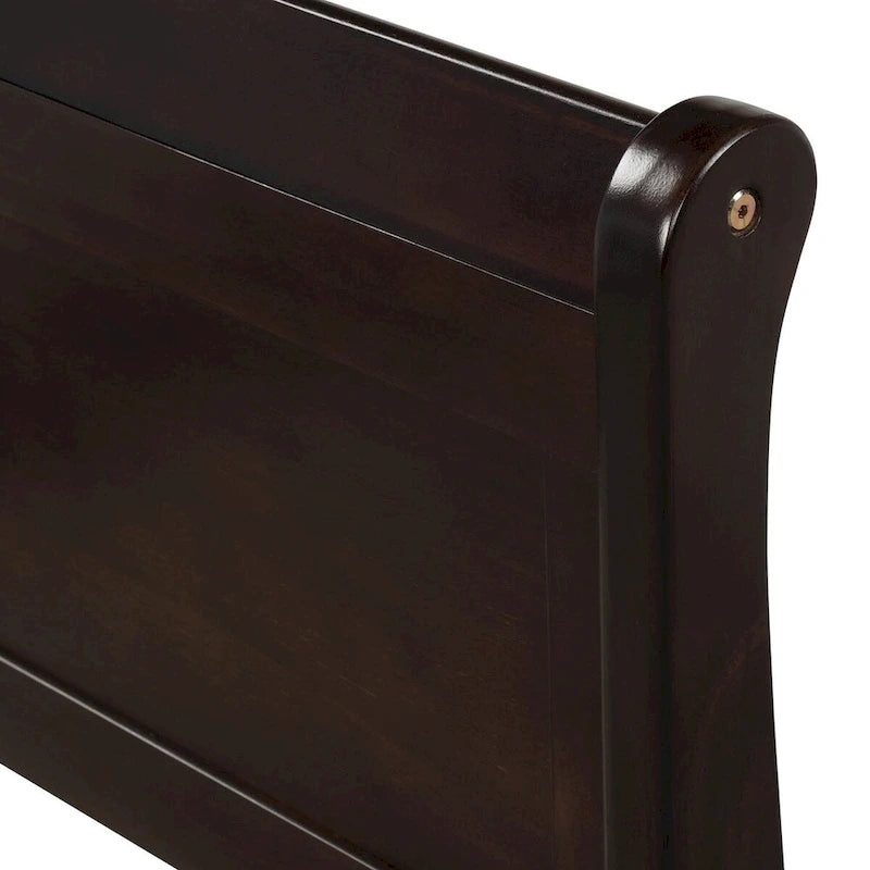 Twin/Full/Queen Wood Frame Sleigh Bed with Footboard