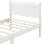 Twin/Full/Queen Wood Frame Sleigh Bed with Footboard