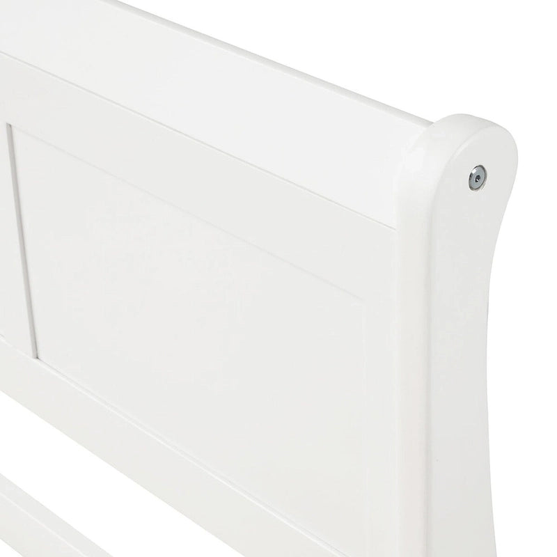 Twin/Full/Queen Wood Frame Sleigh Bed with Footboard