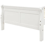 Twin/Full/Queen Wood Frame Sleigh Bed with Footboard
