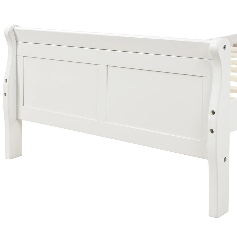 Twin/Full/Queen Wood Frame Sleigh Bed with Footboard