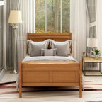 Twin/Full/Queen Wood Frame Sleigh Bed with Footboard