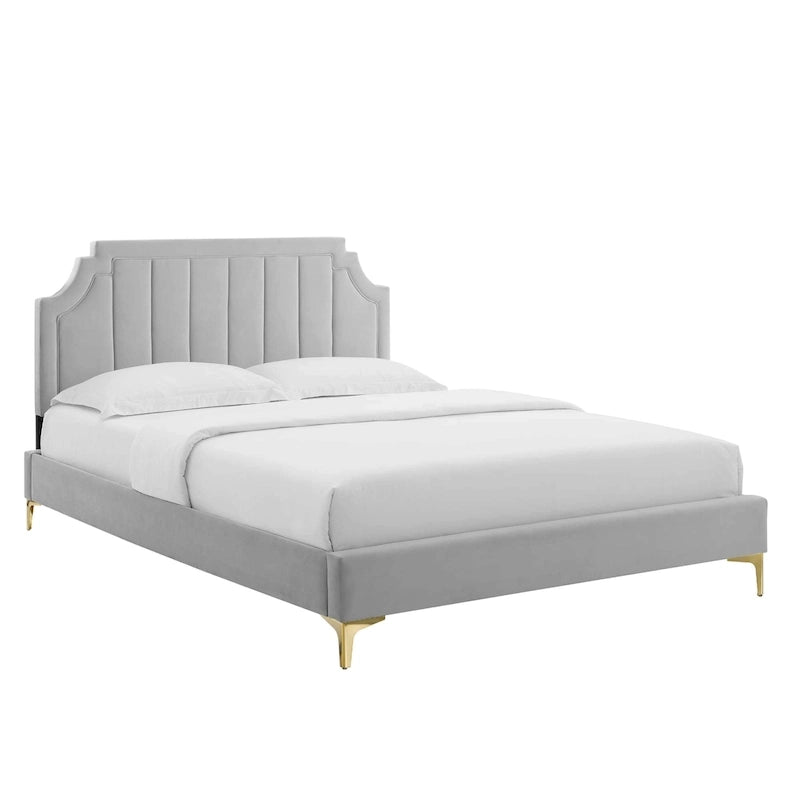 Sienna Performance Velvet Queen Platform Bed