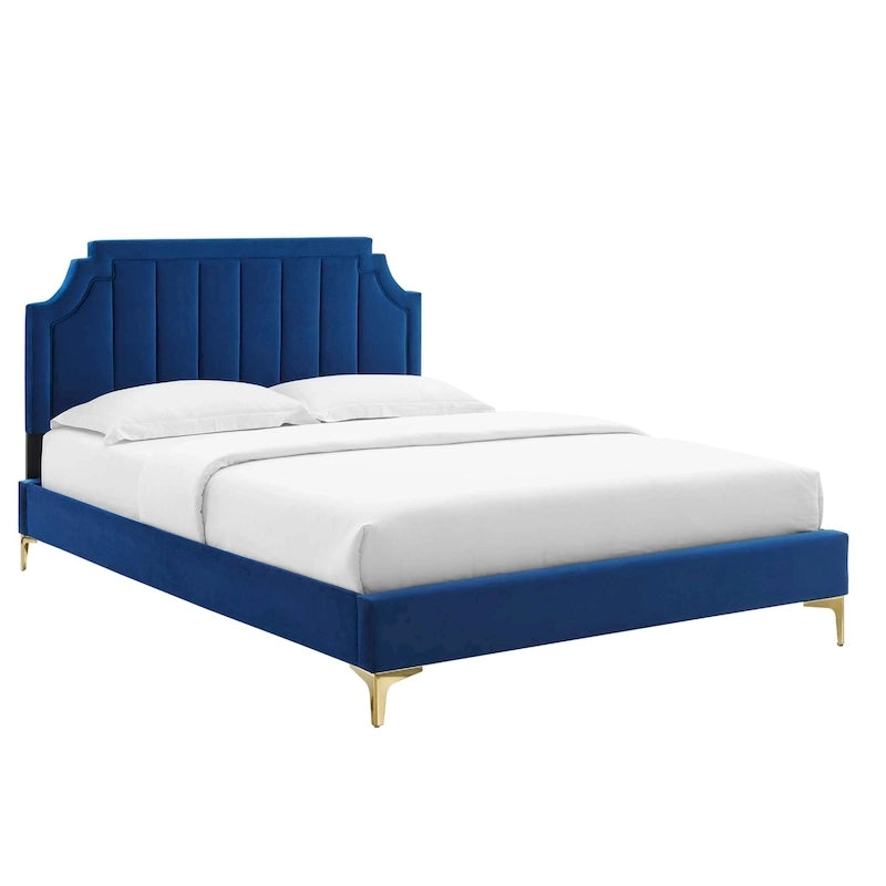 Sienna Performance Velvet Queen Platform Bed