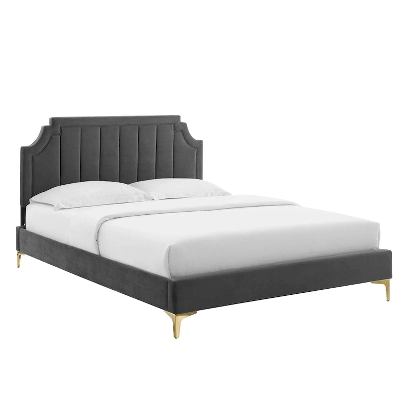 Sienna Performance Velvet Queen Platform Bed