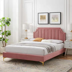 Sienna Performance Velvet Queen Platform Bed