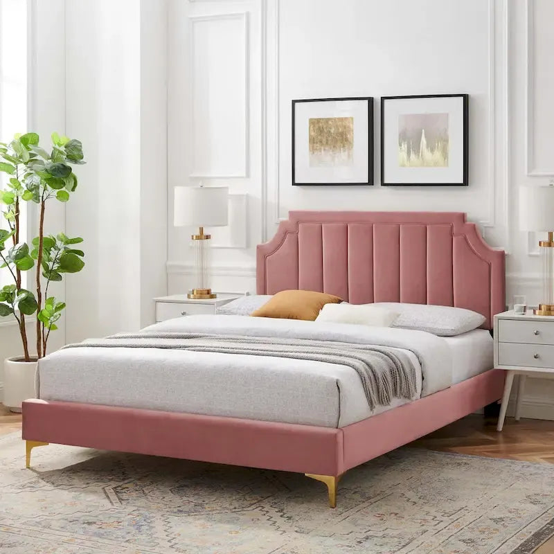 Sienna Performance Velvet Queen Platform Bed