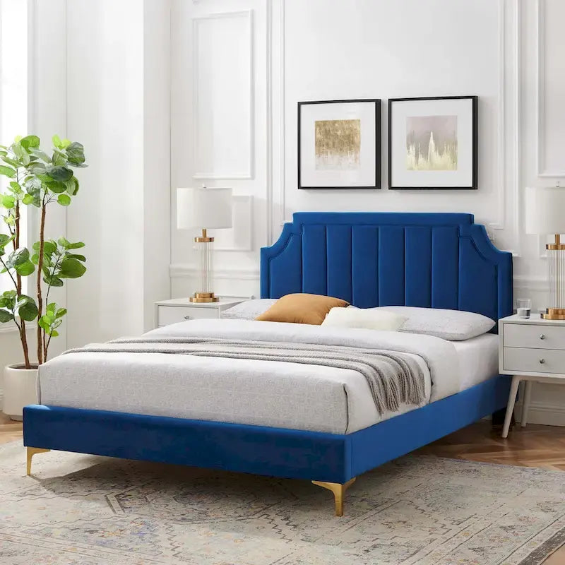 Sienna Performance Velvet Queen Platform Bed