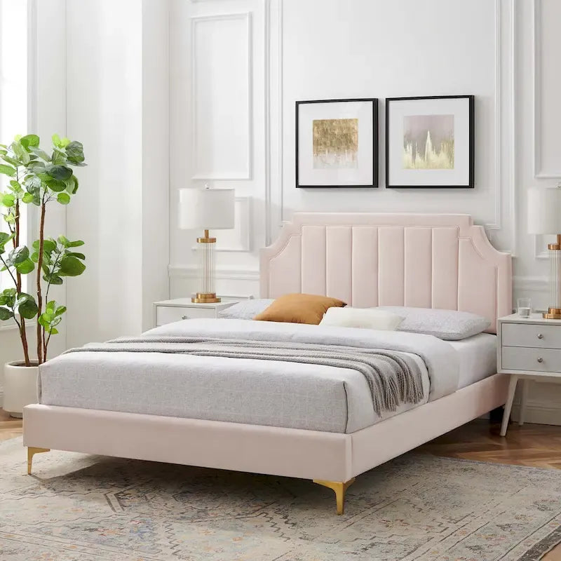 Sienna Performance Velvet Queen Platform Bed