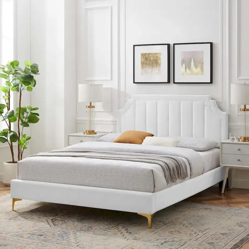 Sienna Performance Velvet Queen Platform Bed