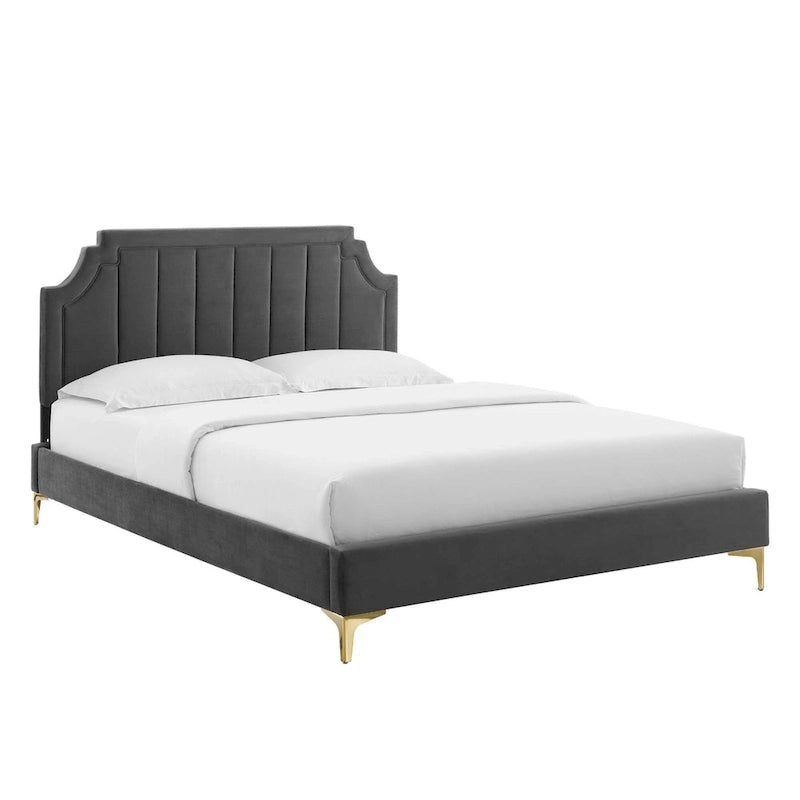 Sienna Performance Velvet Queen Platform Bed