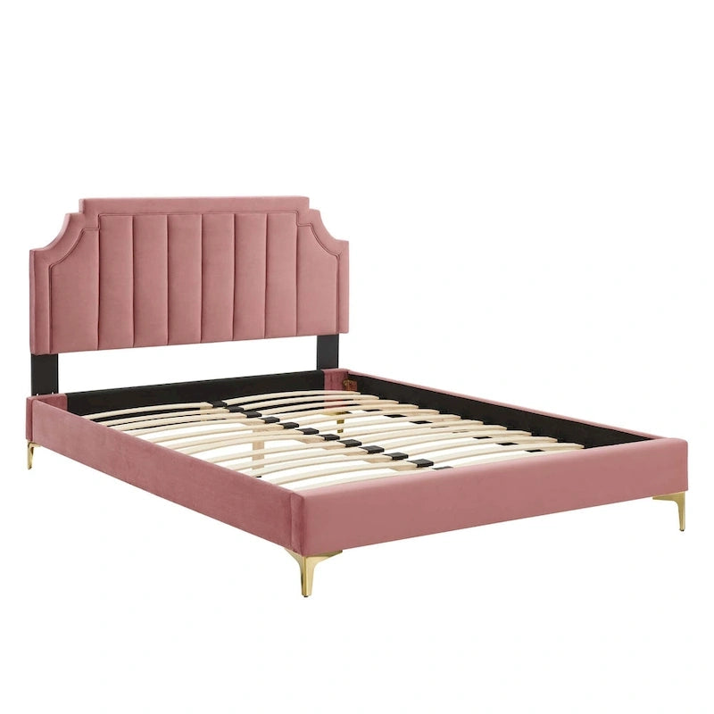 Sienna Performance Velvet Queen Platform Bed