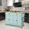 Kitchen Island Cart with Solid Wood Top