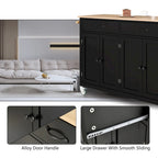 Kitchen Island Cart with Solid Wood Top