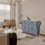 Kitchen Island Cart with Solid Wood Top