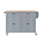 Kitchen Island Cart with Solid Wood Top