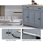 Kitchen Island Cart with Solid Wood Top