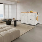 Kitchen Island Cart with Solid Wood Top