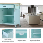 Kitchen Island Cart with Solid Wood Top