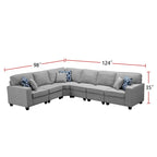 7 Piece Modular L-Shape Sectional Sofa with Ottoman