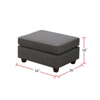 7 Piece Modular L-Shape Sectional Sofa with Ottoman