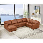Hydeline Dillon Top Grain Leather Left-Facing Sectional Sofa with Chaise