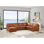 Hydeline Dillon Top Grain Leather Left-Facing Sectional Sofa with Chaise