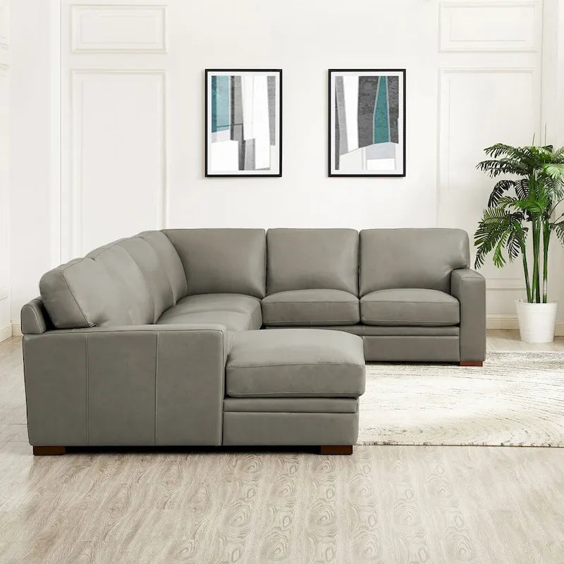 Hydeline Dillon Top Grain Leather Left-Facing Sectional Sofa with Chaise