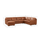 Hydeline Dillon Top Grain Leather Left-Facing Sectional Sofa with Chaise
