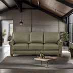Classic Living Room Nails Sofa,Faux Leather