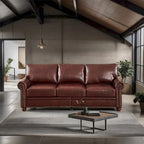 Classic Living Room Nails Sofa,Faux Leather