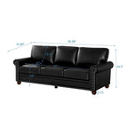 Classic Living Room Nails Sofa,Faux Leather