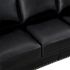 Classic Living Room Nails Sofa,Faux Leather