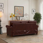 Classic Living Room Nails Sofa,Faux Leather