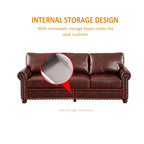 Classic Living Room Nails Sofa,Faux Leather