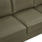 Classic Living Room Nails Sofa,Faux Leather