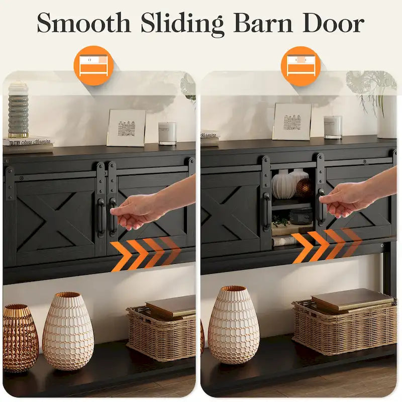 46 Console Table with Sliding Barn Door